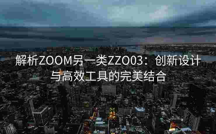 解析ZOOM另一类ZZO03：创新设计与高效工具的完美结合